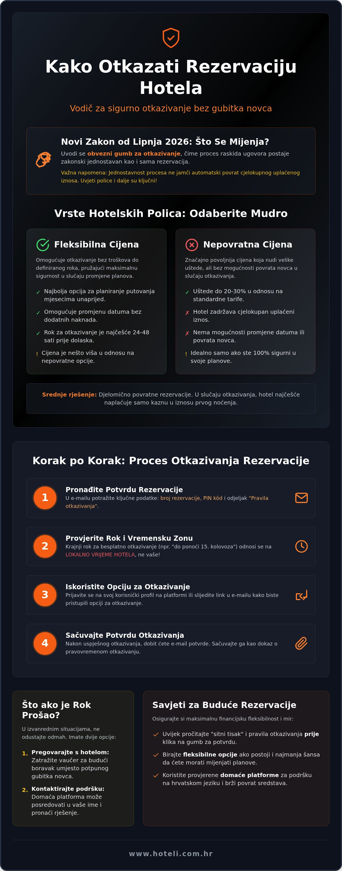 Kako otkazati rezervaciju hotela